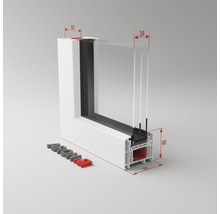 Kunststofffenster Festelement ARON Basic 750x1150 mm-thumb-1