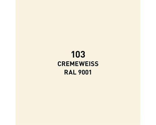 Farbmuster Cremeweiss 103 RAL 9001