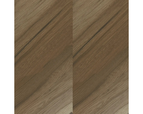 Nahaufnahme von zwei Laminatplatten mit Holzmaserung