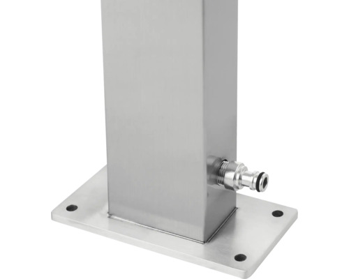 Edelstahlsäule mit Wasserhahn und Montageplatte