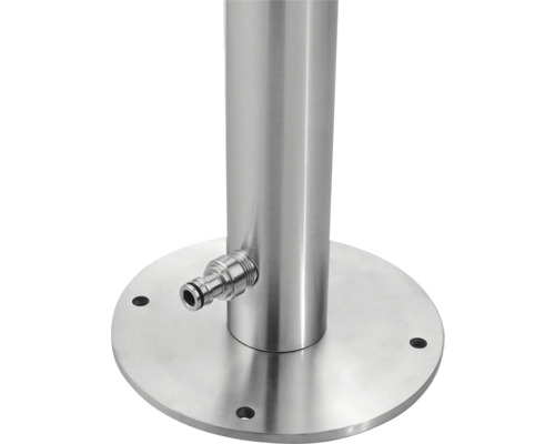Edelstahlsäule mit Wasserhahn und Montagefuß