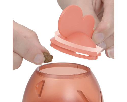 Haustier-Futterautomat mit Futter wird befüllt