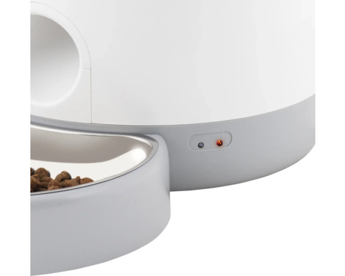 Automatischer Futterautomat für Haustiere mit Schüssel und Kontrollleuchten