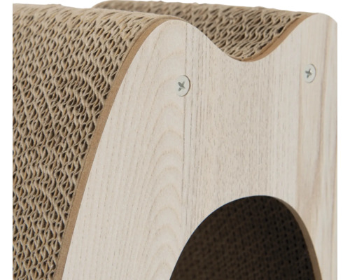 Kratzbaum aus Pappe mit Holzrahmen