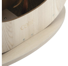 Detailansicht eines Catit Katzenkratzmöbels aus Holz mit Kratzfläche aus Karton