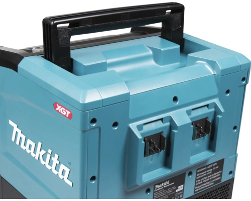 Makita Akku-Mikrowelle mit Tragegriff und zwei Akkuschächten