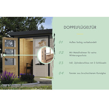 Gartenhaus Karibu Metalwood Blech anthrazit 209 x 213 cm wassergrau-thumb-4 Gartenhaus Karibu Metalwood Blech anthrazit 209 x 213 cm wassergrau-thumb-4