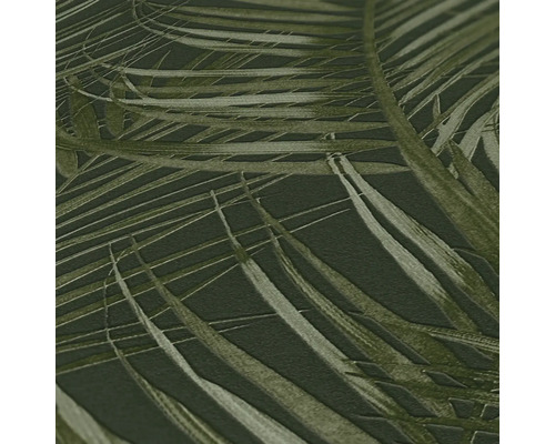 Nahaufnahme einer Tapete mit Palmenblattmuster