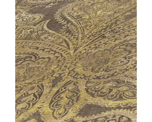 Nahaufnahme einer gemusterten Tapete mit Paisleymuster.