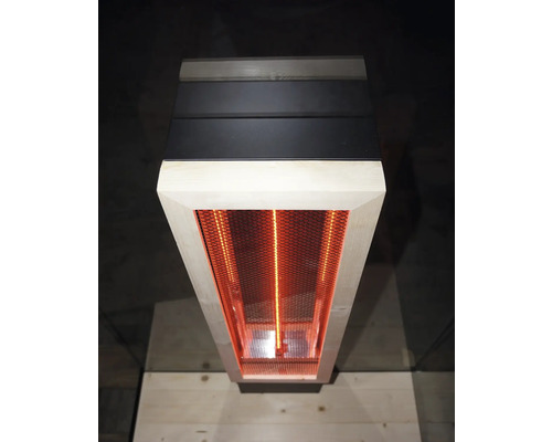 Infrarot Heizstrahler mit Holzrahmen und Schutzgitter