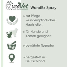 veaVet WundEx Spray zur Pflege wundempfindlicher Hautstellen, geeignet für Hunde und Katzen, hergestellt in Deutschland