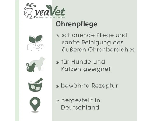 VeaVet Ohrenpflege Produktinformationen für Hunde und Katzen