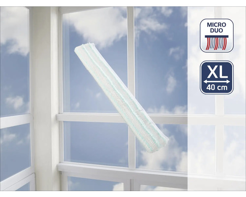 Fensterputzer mit Mikrofaserbezug und XL-Größe beim Fensterputzen
