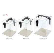 Drei Aquael OptiBent Aquarien Sets mit Beleuchtung und Filter