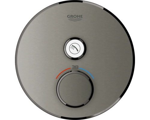Grohe Logo. Grohe Duschthermostat zur Wandmontage.