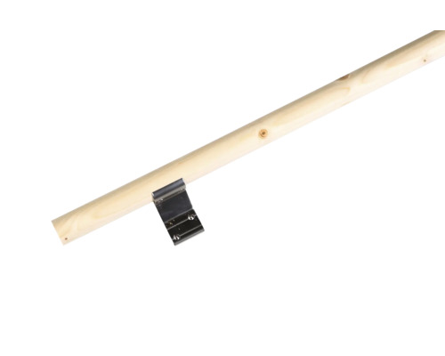 Holzstiel mit Metallhalterung