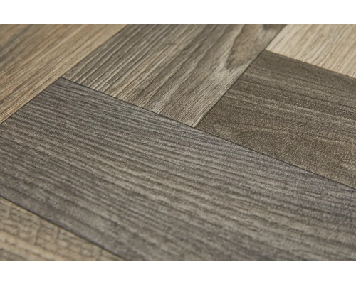 Nahaufnahme von Vinylboden in Fischgrätmuster