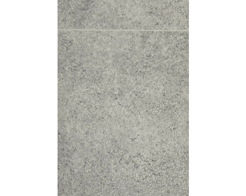 Nahaufnahme einer grauen Feinsteinzeugfliese mit gesprenkelter Oberfläche.