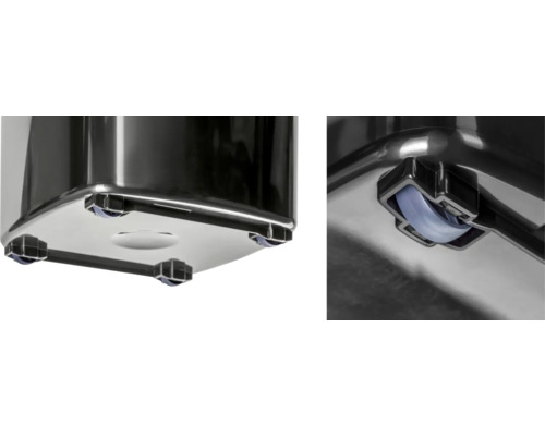 Detailansicht Müllbehälter mit Rollen