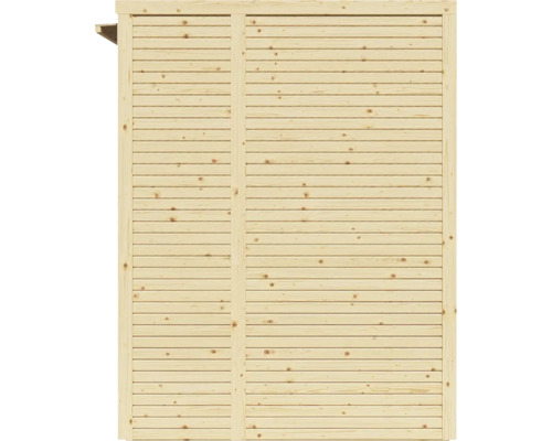 Holzfassade mit horizontalen Brettern für Gartenhaus