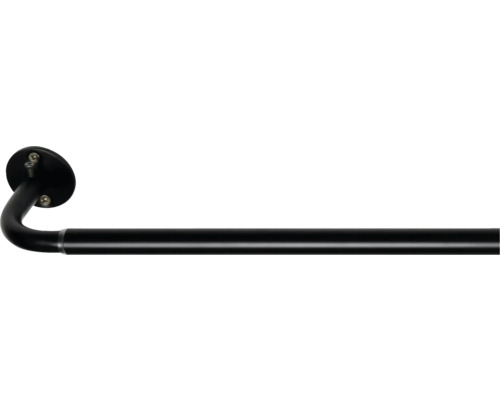 Schwarze Vorhangstange mit Wandhalterung