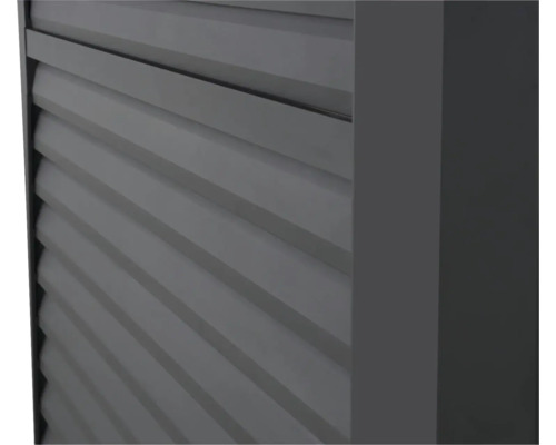 Detailansicht eines grauen Rollladens