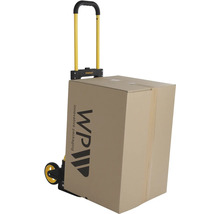 Stanley Logo auf einer Sackkarre mit einem Karton