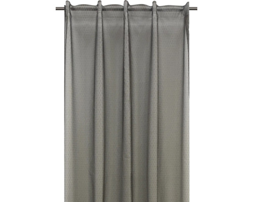 Grauer Vorhang mit Kräuselbandaufhängung