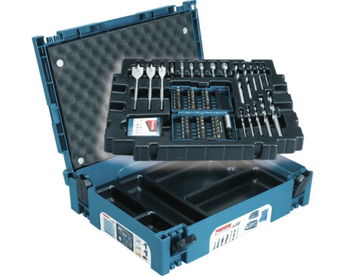 Makita Bohrer- und Bit-Set in geöffnetem Koffer