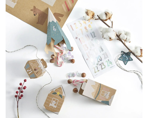 Dekorative Adventskalender zum Befüllen mit Süßigkeiten und kleinen Geschenken