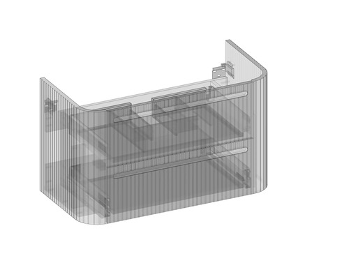 Gezeichnete Ansicht eines Waschtischunterschranks