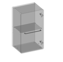 Badezimmerschrank mit Tür, Einlegeboden und Handtuchhalter