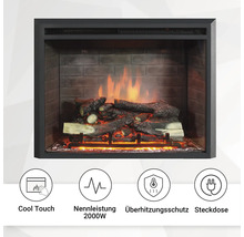 Elektrischer Kamin mit Flammeneffekt und Holzscheit-Dekoration