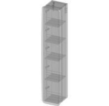 Hochschrank Devo Oval 34x165x33 cm Anschlag links eiche natur/weiß/schwarz