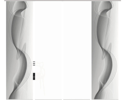 Schiebetür mit dekorativem Wellenmuster