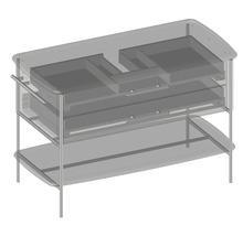 Waschbeckenunterschrank Devo Oval 113x74x55 cm ohne Waschbecken hellgrau