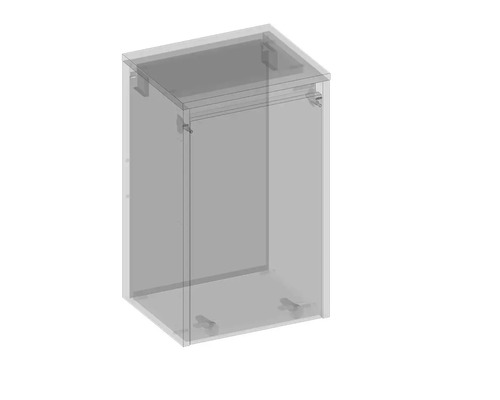 Detaillierte Darstellung eines rechteckigen Spiegelschranks