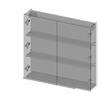 Wandschrank mit Regalböden und Glastüren