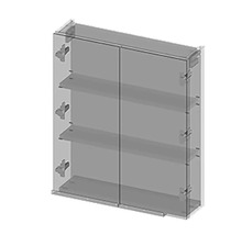 Medizinschrank mit Glastüren und Regalböden