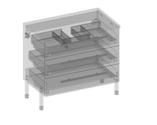 Waschbeckenunterschrank mit Schubladen und Füßen