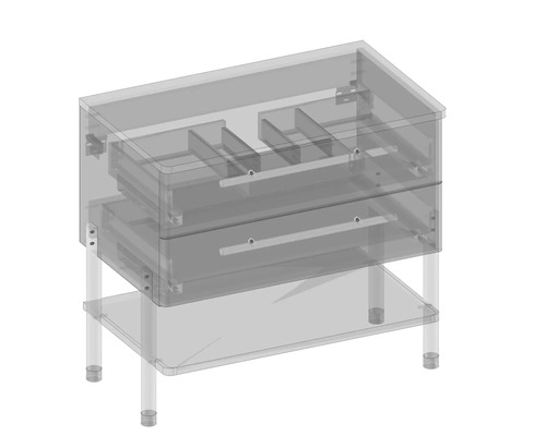 Waschtischunterschrank mit Schubladen und Ablagefläche