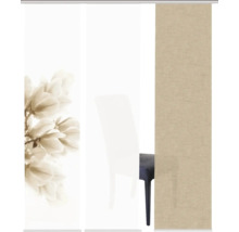 Schiebegardine mit Blumenmuster und unifarbenem Design für Fensterdekoration