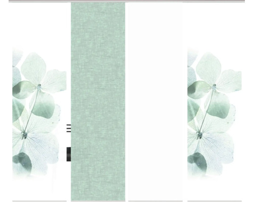 Schiebetür mit Blumenmuster und Textilstruktur