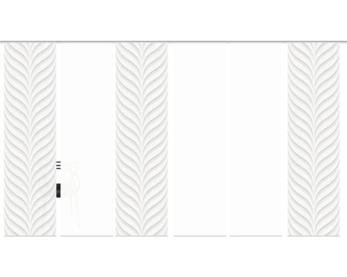 Schiebegardine mit Blattmuster zur Fensterdekoration