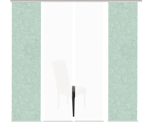 Flächenvorhänge mit Textildesign im Raum