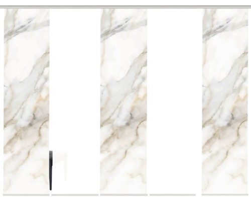 Vier Duschpaneele mit Marmoroptik