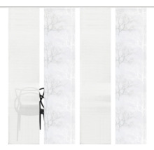 Schiebegardine mit Baumdesign und transparenten Streifen