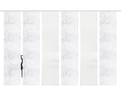 Schiebegardine mit Baumdesign und Beschwerungsstab