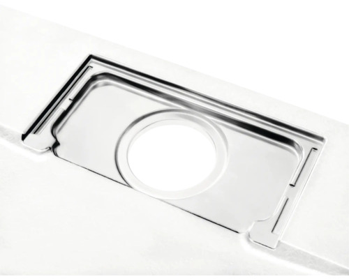 Edelstahlspüle mit rundem Abfluss