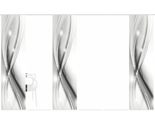 Mustertapete mit abstraktem Design und Stuhl